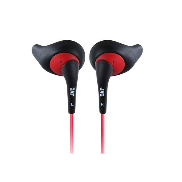 JVC - HA-ENR15-B-K - Gumy Sport Secure Fit Earbuds with Mic - Black/Red