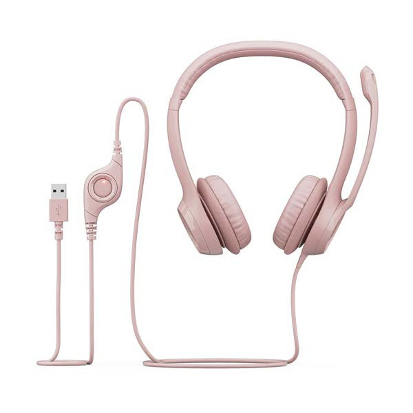 Logitech - H390 - 981-001280 - USB Corded Headset - Rose