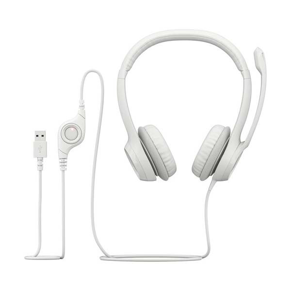 Logitech - H390 - 981-001285 - USB Corded Headset - White