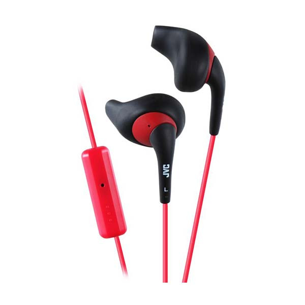 JVC - HA-ENR15-B-K - Gumy Sport Secure Fit Earbuds with Mic - Black/Red